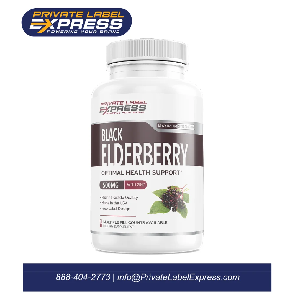 Black Elderberry 500mg, 60 count in vegetarian capsules