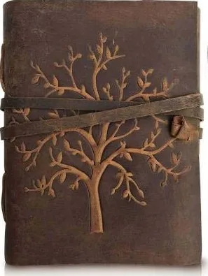 Handmade paper Leather Diary Embossed with Heart ,Antique brown Handmade Leather Bound Notepad ,Travel Diary for Men and Women