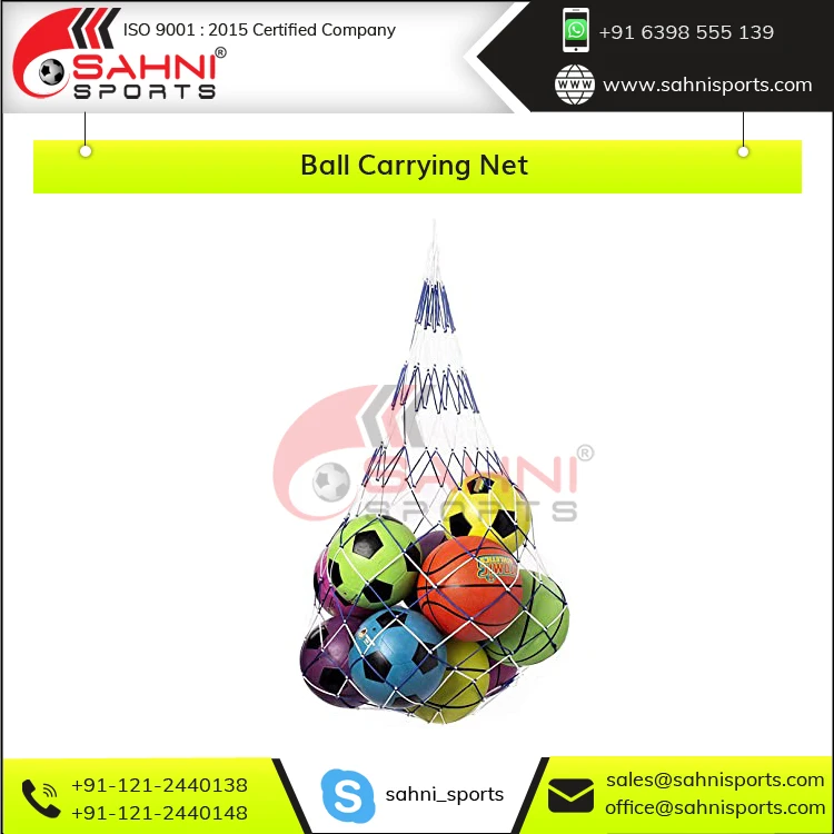 Высококачественная скрученная полиэтиленовая сетка для переноски мячей толщиной 4 мм футбола регби мяча волейбола