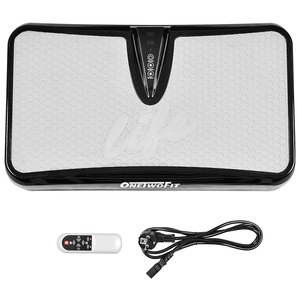 
OneTwoFit Commercial Latest Body Fitness Machine Vibrating Exercise Large Platform Vibration Plate With Handle 