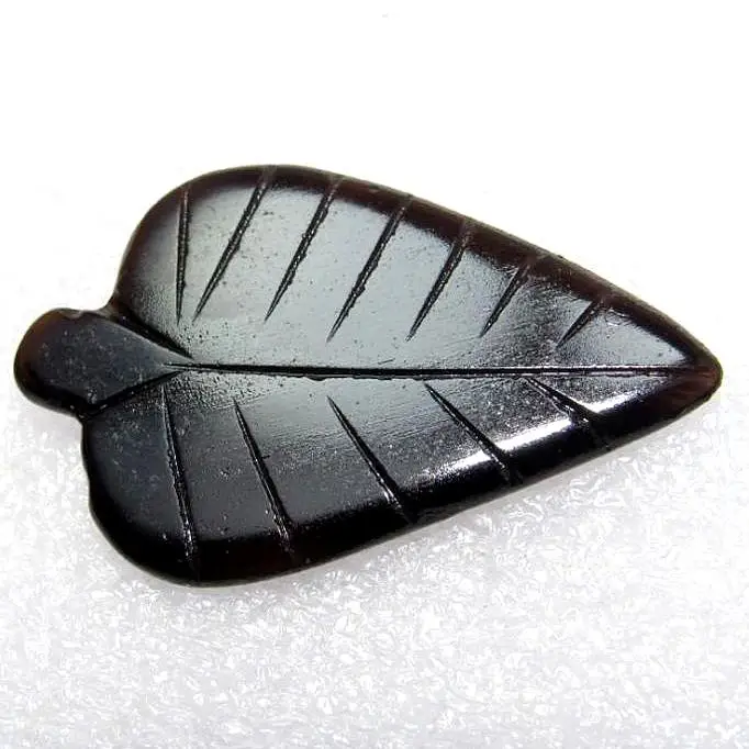 Natural Plain Black Onyx Leaf Shape Polished Loose gemstone cabochon Jewelry Making Wholesale Price