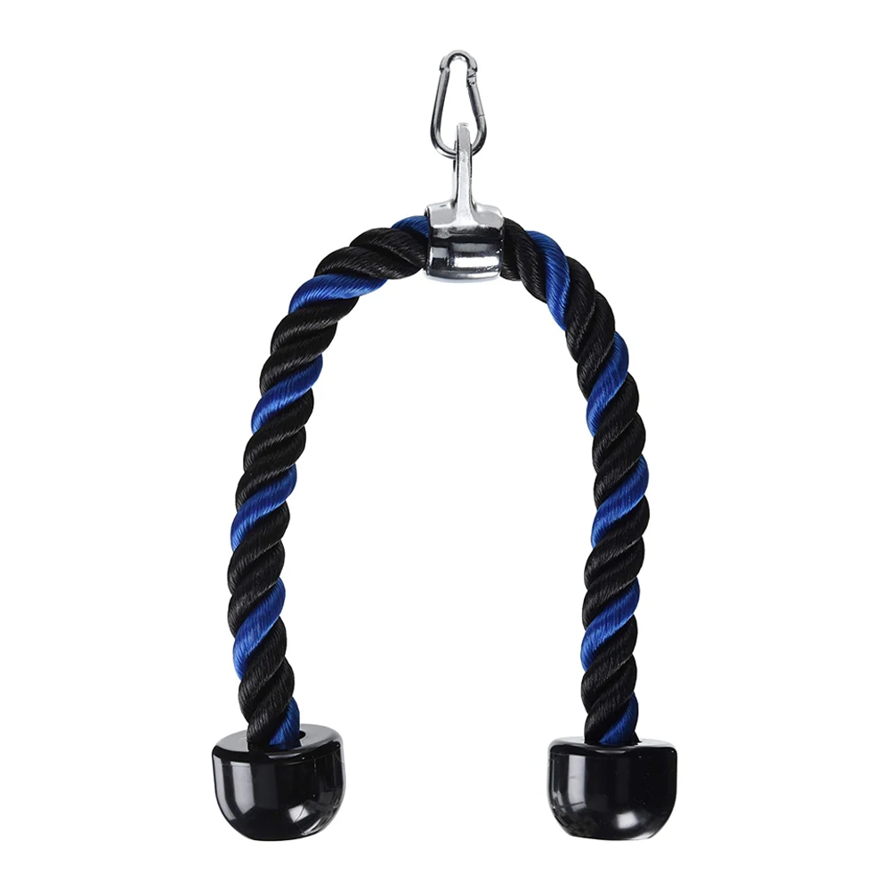 Heavy Duty Coated Nylon Tricep Rope 28  inches Pulldown For Weightlifting Rope with Solid Rubber