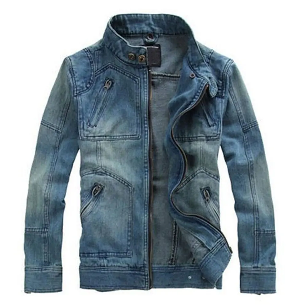  Заводская Лидер продаж Мужская джинсовая куртка с разбрызгивающимися красками