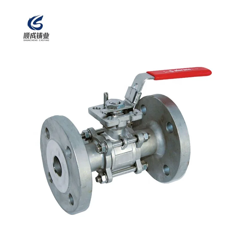 hot sale DIN flange  ball valve 3 pc stainless steel flange ball valve with ISO5211 mounting pad