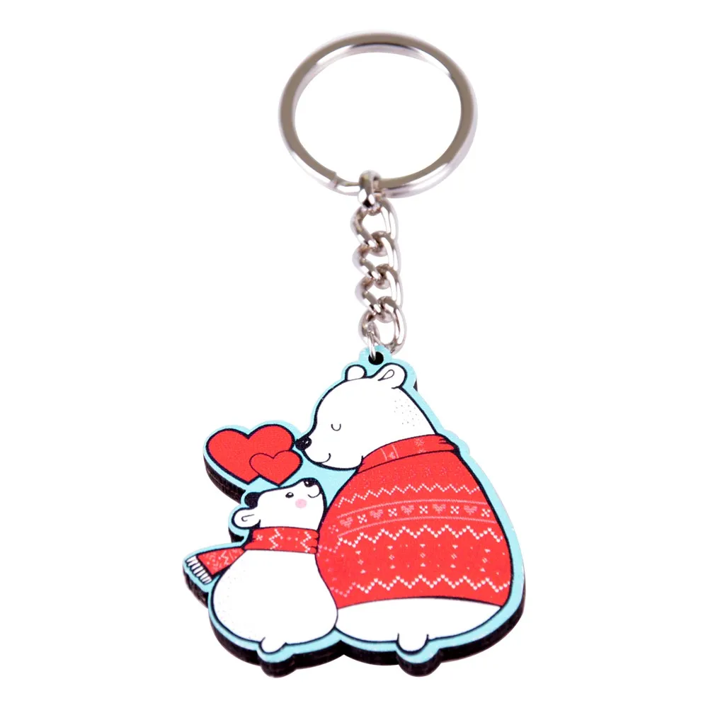 Christmas Wooden Shaped Keyring - New Year Gift