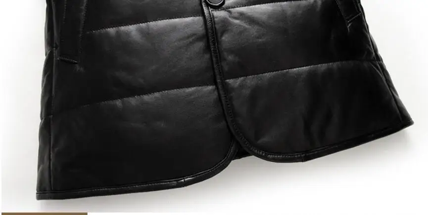 Genuine Leather Jacket Man Sheepskin Leather Down Coat Winter Mink Hair Collar