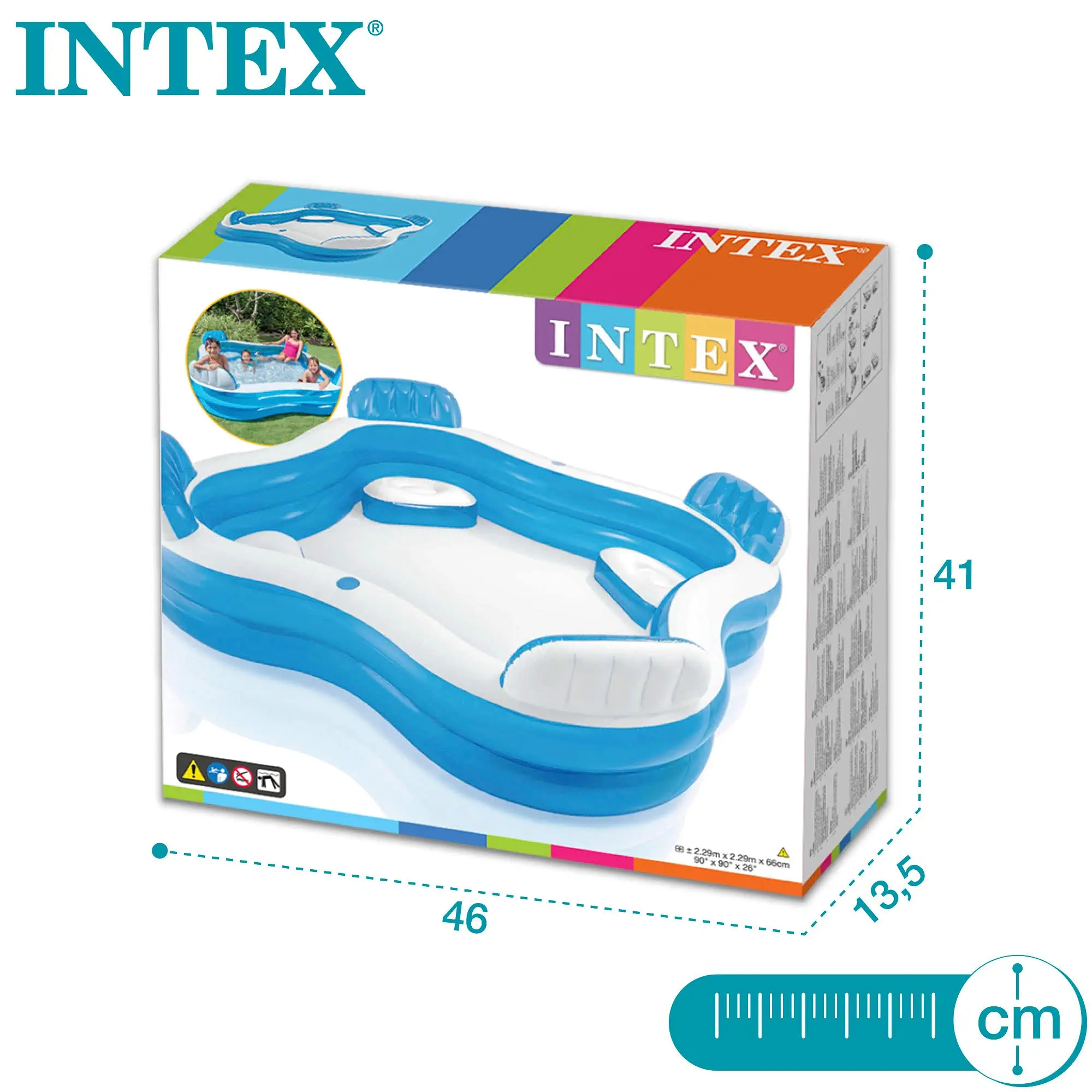 Intex 12-56475NP Pool Swim Center Family Lounge Inflatable Pool For Family