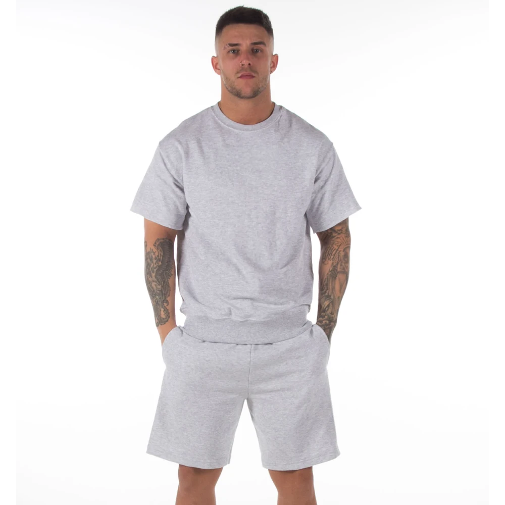 
Summer 100% cotton tee custom t-shirt and shorts , blank longline t shirt men logo with your own choice 