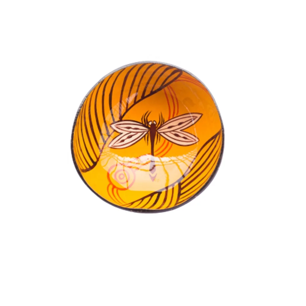 Coconut bowl lacquer, Hand painted lacquer eggshell coconut bowls from Vietnam