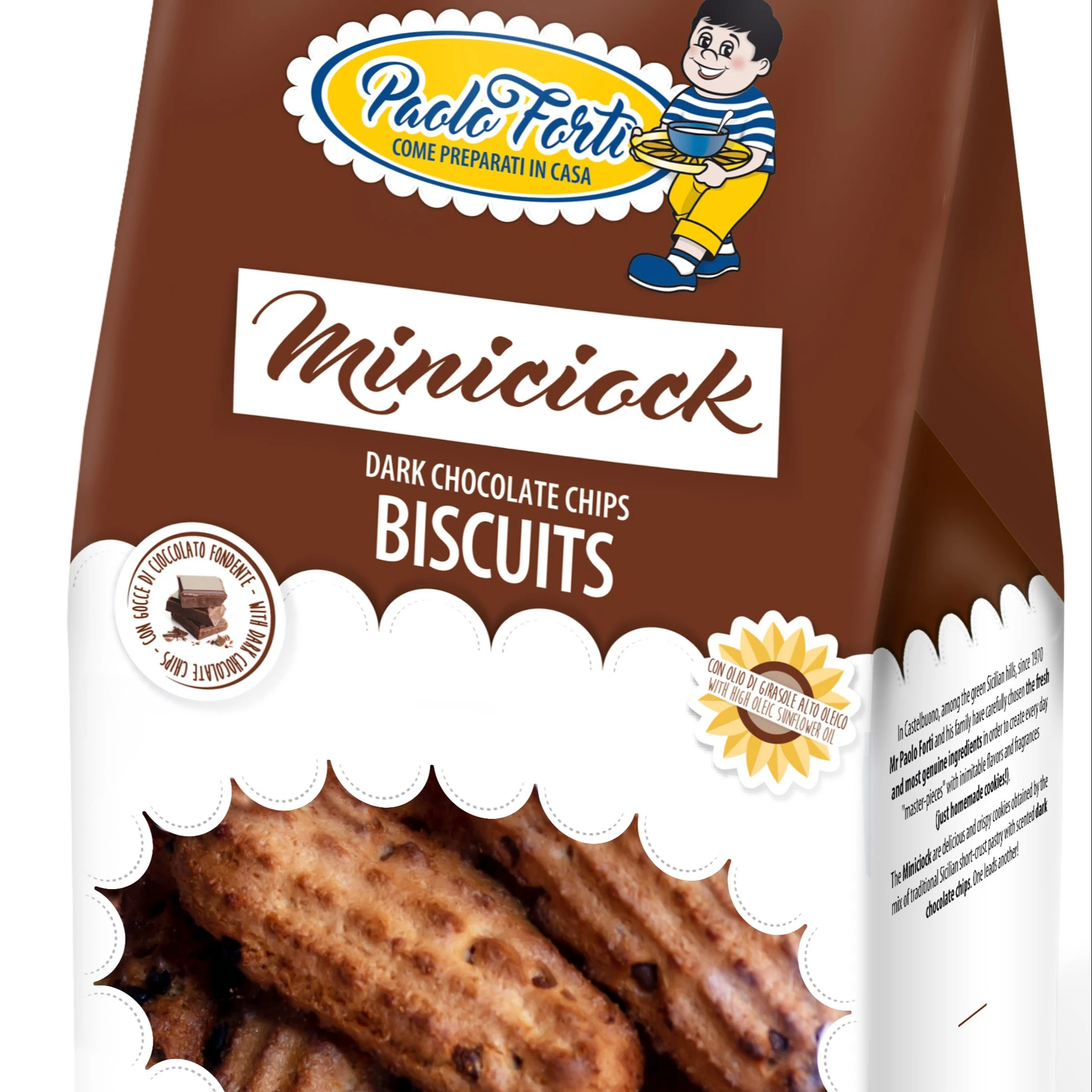 
 MINICIOCK цитоколат, итальянское печенье 350 г, шоколадное печенье, Полутвердая саше, обычное сладкое итальянское печенье, Сицилия  