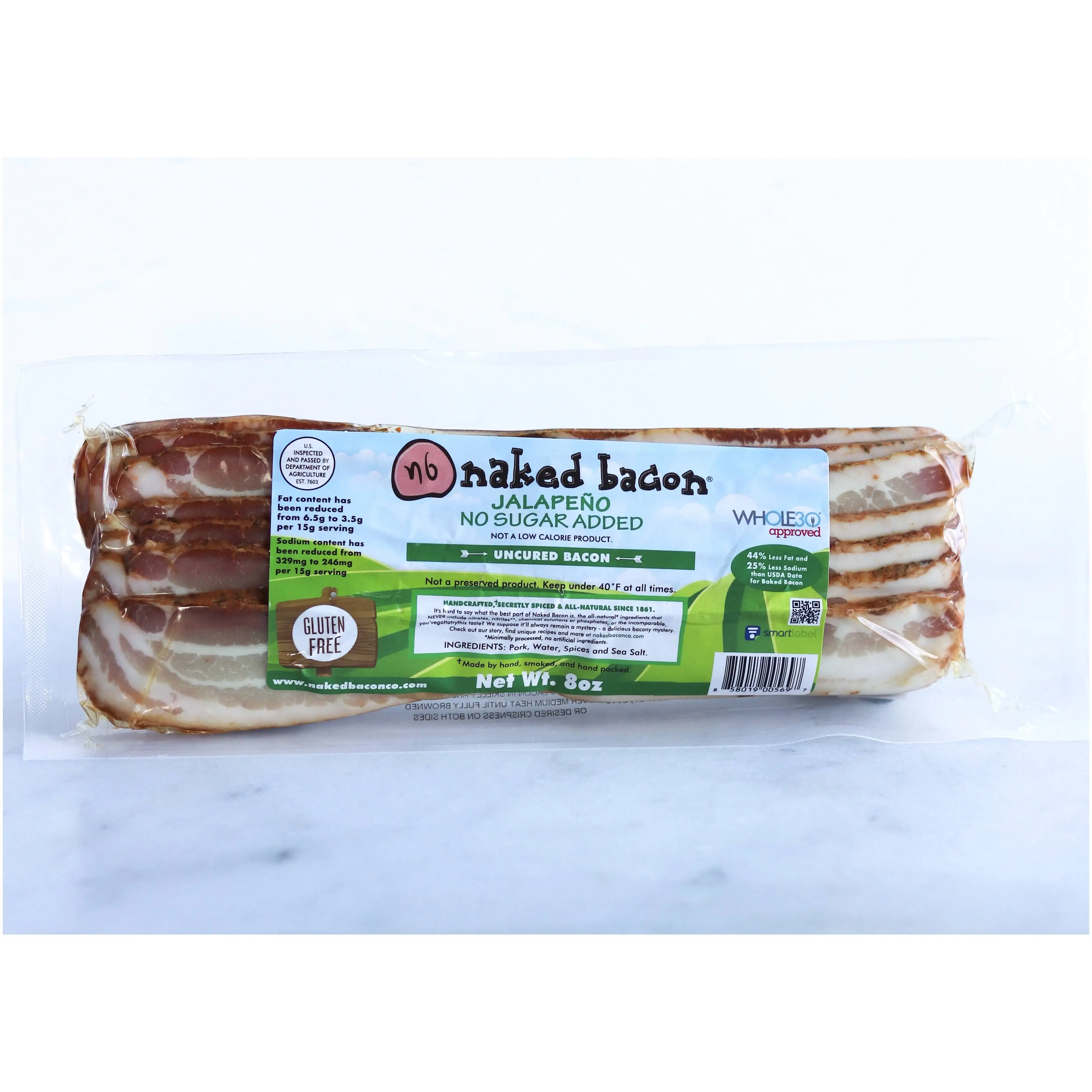 
Naked Bacon With A Kick Of Jalapeno Whole30 Approved Gluten Free And Sugar Free Bacon 