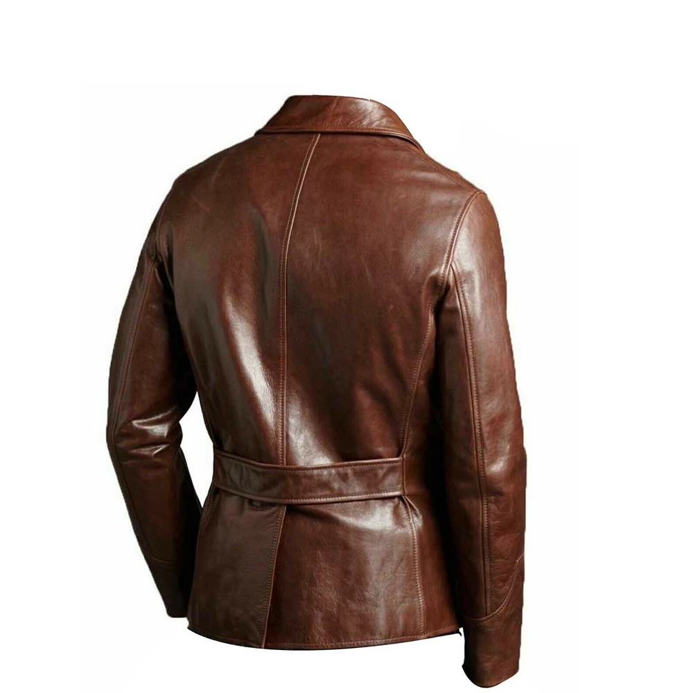 Mens Real Leather Jacket Military Style Real Vintage Leather Jackets