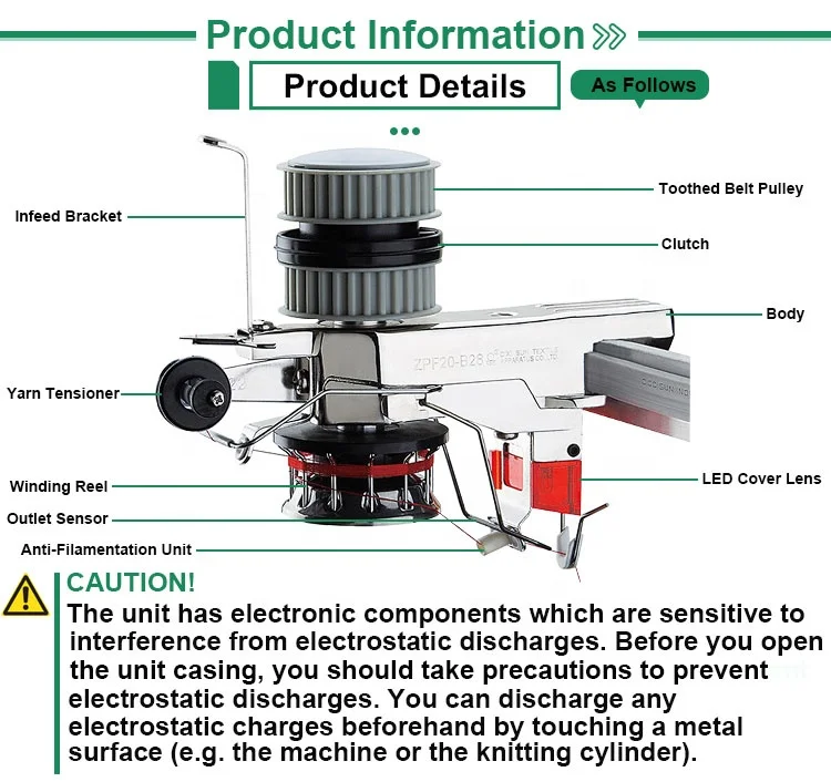 Sun B28  Positive Yarn Feeder Circular Knitting Machine Parts
