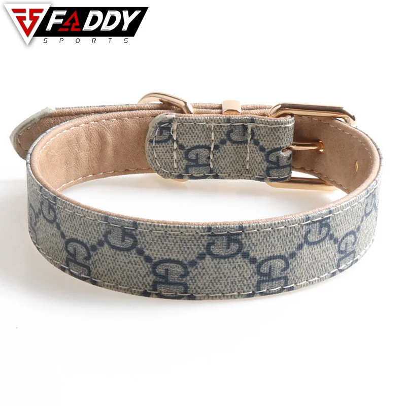  Оптовая продажа товары для домашних животных аксессуары Роскошный Регулируемый кожаный ошейник собак тренировок и путешествий