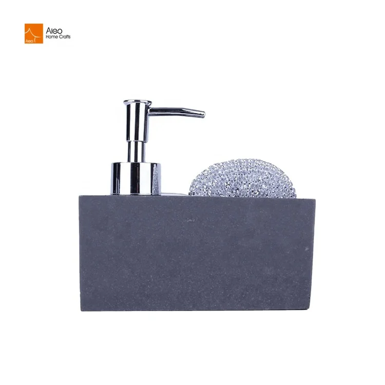 Кухня черный пресс для мыла дозатор с Кисть Губка держатель ручной жидким моющим средством бутылка для лосьона