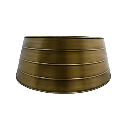 New Style Tree Collar Home Garden Decoration Metal Iron Rice Hammered Christmas Tree Collar Round Shaped