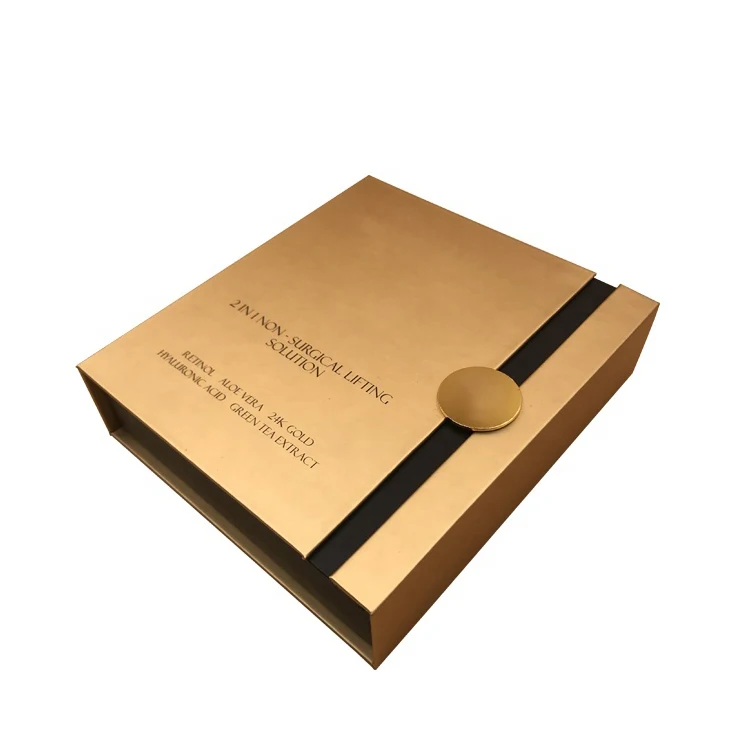 Luxury square shape black makeup cosmetic cream paper cardboard packaging box with custom logo