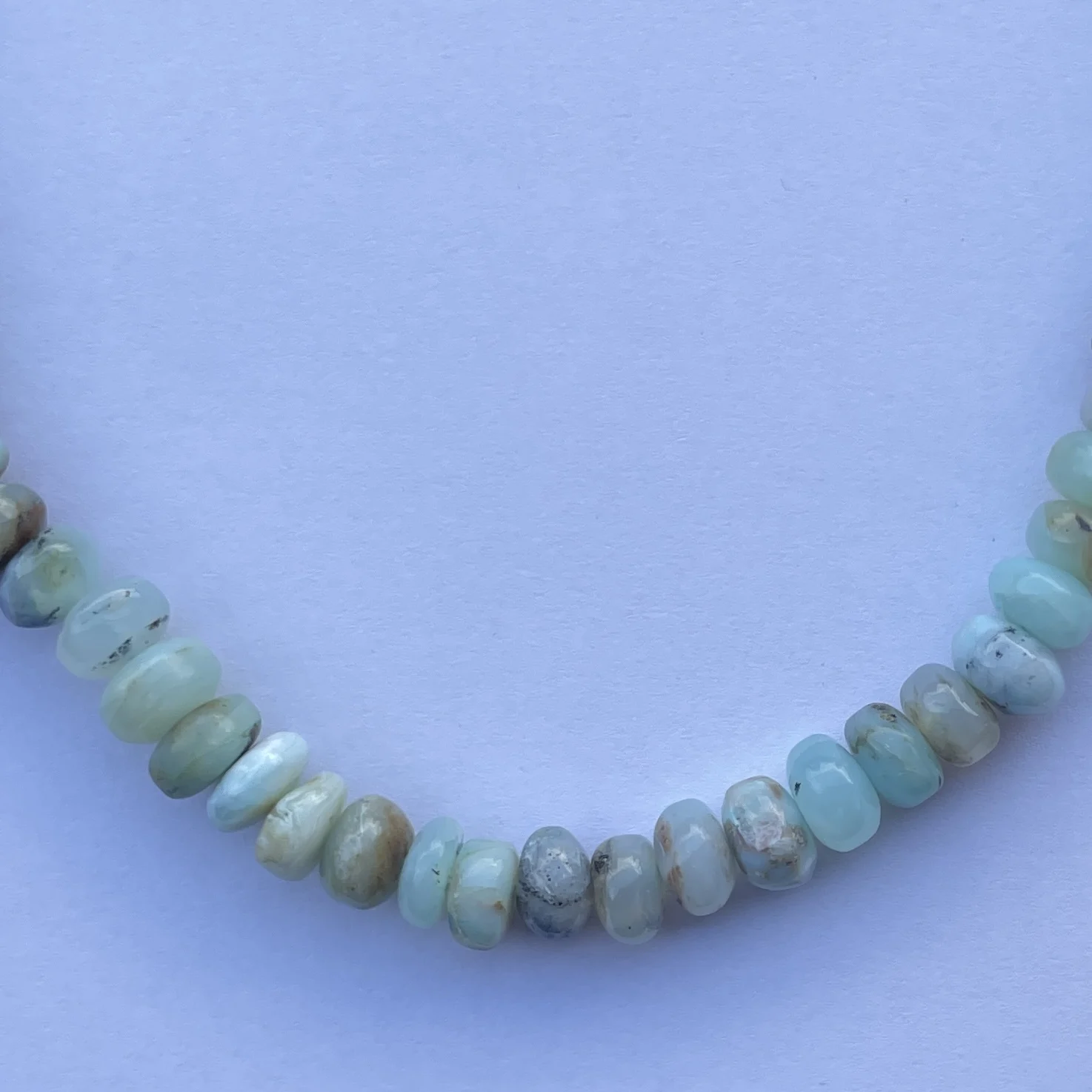 Natural Peruvian Opal Stone Smooth Rondelle Gemstone Beaded Necklace Jewelry from Supplier at Wholesale Price Regular Buy Now