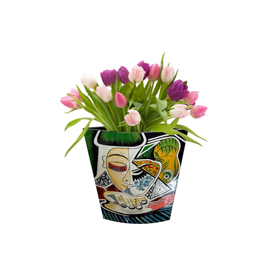 Minimalist Vase   Flat Round  Vase Centerpieces Wedding  Made In Vietnam