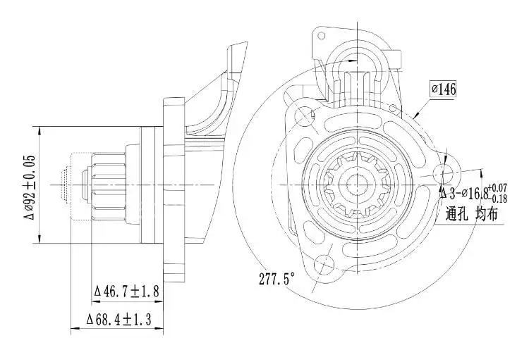 QDJ2120-7 Gear Reduction Starter 11KW  replace for 50MT MS7 10R9815 2371962 10461057 10461125 8200207