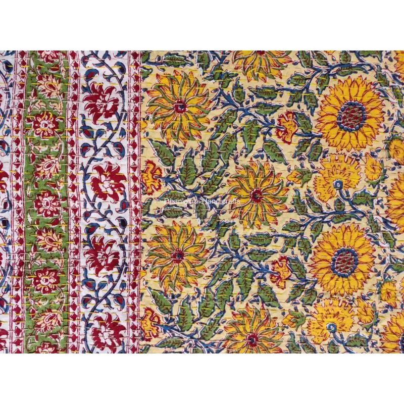 Красивое хлопковое ПОКРЫВАЛО РУЧНОЙ РАБОТЫ цвета индиго голубое одеяло Kantha домашнее декоративное покрывало оптовая продажа индийское Ajrakh с ручным принтом Gudari