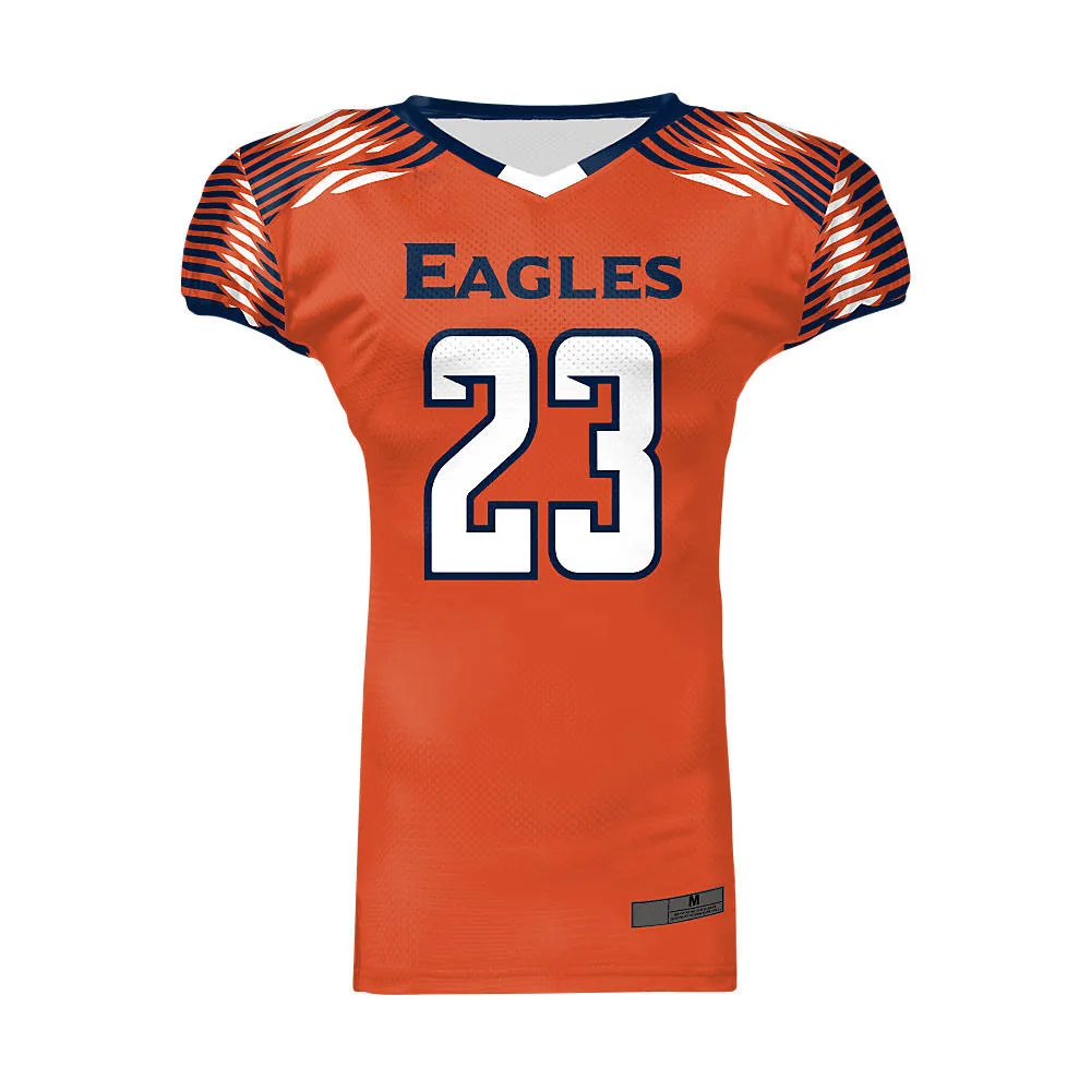 New Collection Custom Made jersey american football Uniform Sublimation Eagle Jersey in Orange