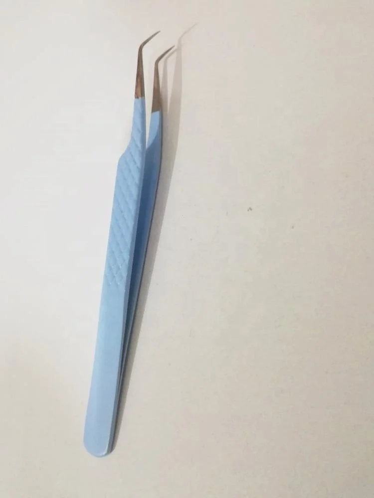 Wholesale Price Powder Coated 90 Degree Isolation Lash Extension Tweezers For Making Good Fans Sustainable Stainless Steel