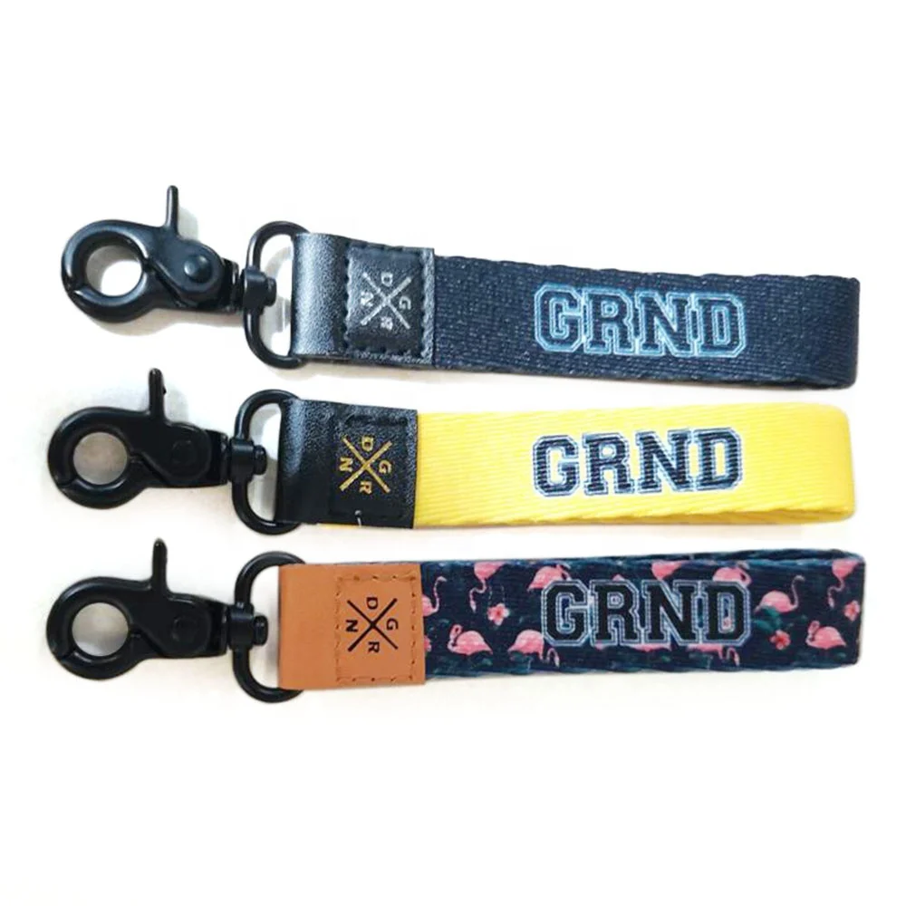 Fashion Attractive Design Safety Polyester Funny Lanyard Nylon Strap Keychain Holder Key Chain