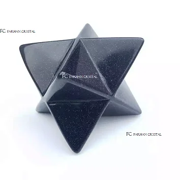 8 point BLUE SAND STONE  CRYSTAL  markaba star crystal markabastar healing meditation stone geometry star gemstone