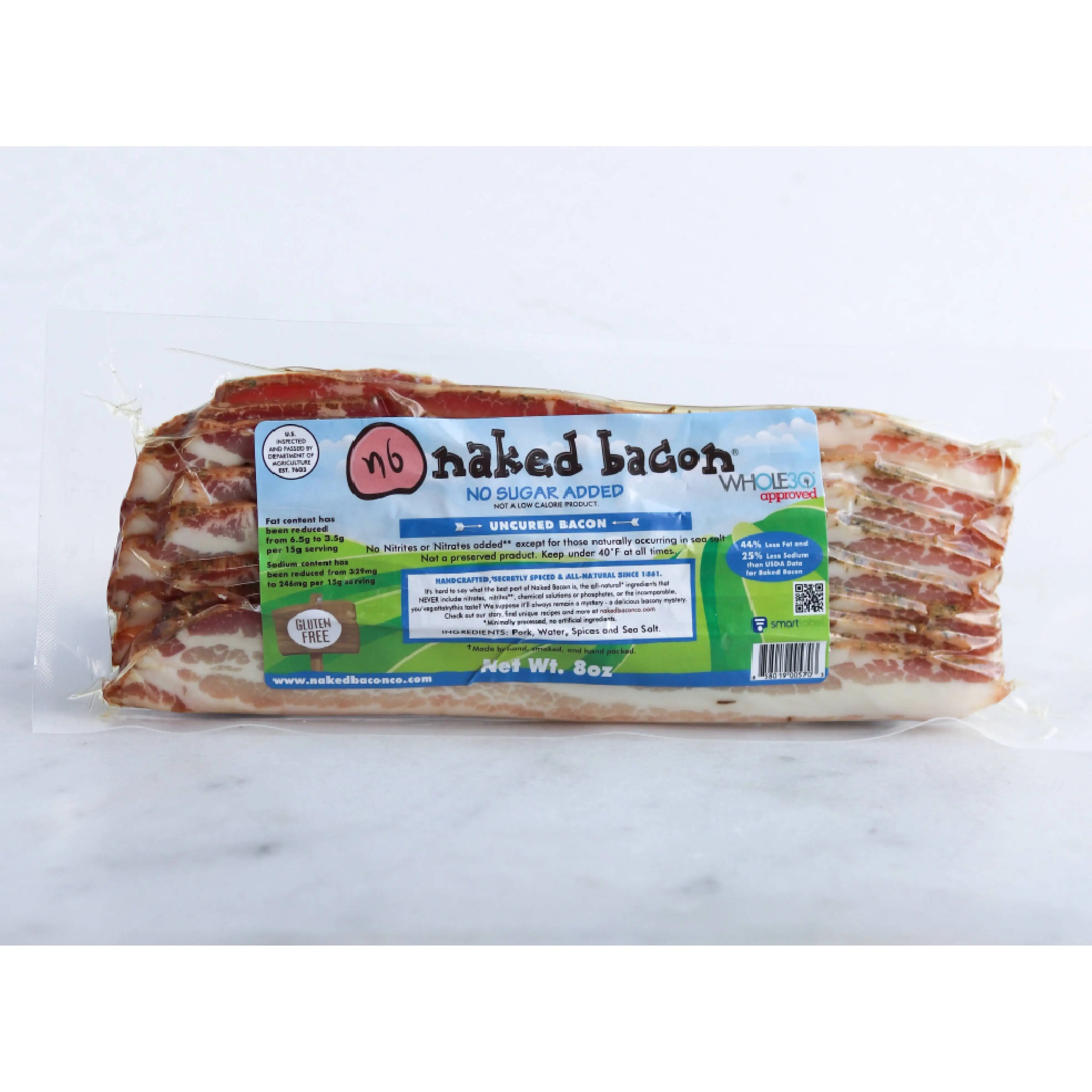 
Whole30 Approved All Natural No Phosphates & Chemicals Handcrafted No Sugar Added Smoked Uncured Bacon 