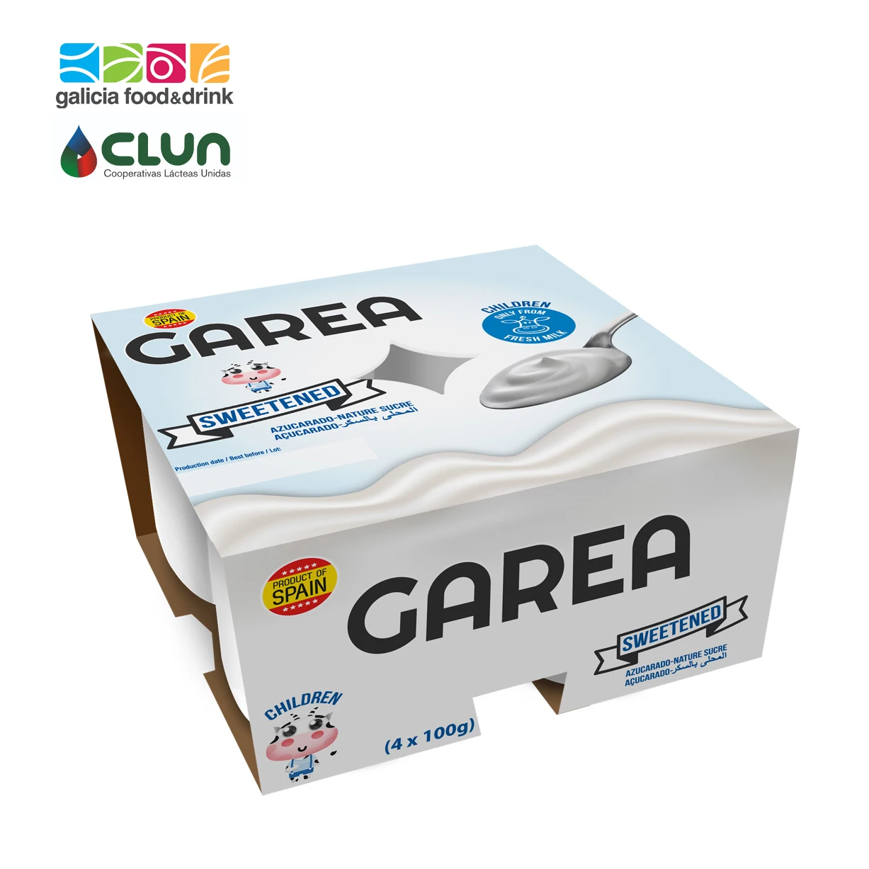 Йогурт Garea 4x г, доступные форматы, натуральные, Клубничные и фруктовые смешанные ароматы [CLUN]