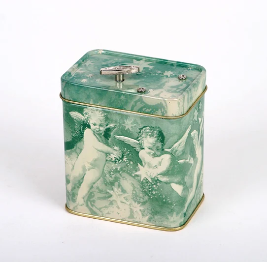 
musical rectangle metal tin box can custom design food grade for stationery foods toys 