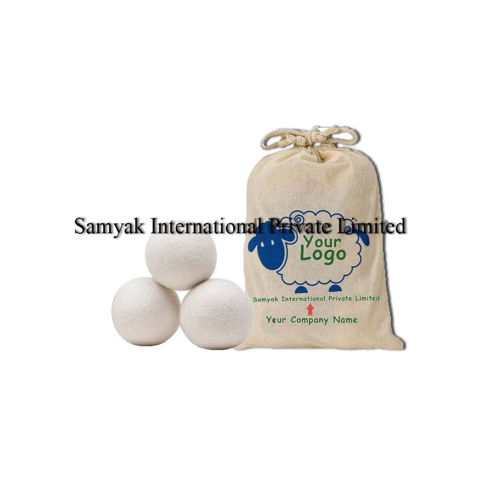 Top Selling Plain White Felt Laundry Dryer Balls Merino Wool washing balls customize packaging