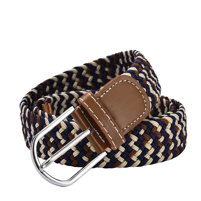 Wholesale fabric cotton belts mens adjustable elastic canvas belt