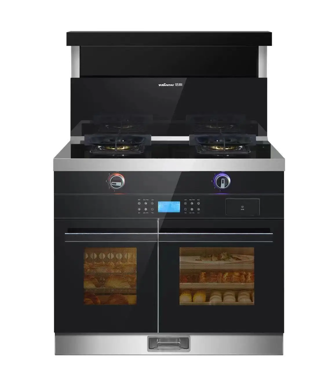 2022 new design Commercial Large Gas Cooker Multifunctional Black Stove Steel Stainless Power Storage Electronic