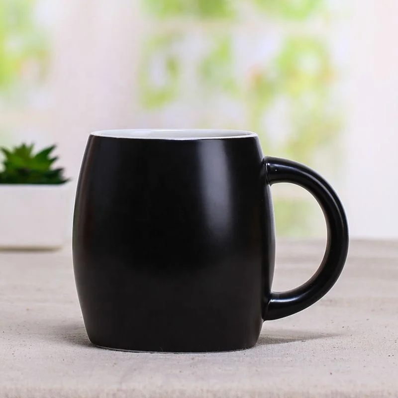 handmade ceramic  Color glaze wine barrel type ceramic mug with lid creative mug customized student coffee cup Customized