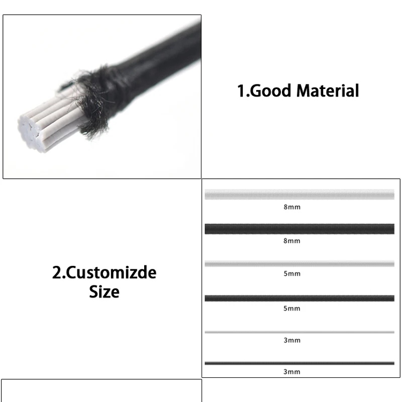 Прочный сверхпрочный Эластичный банджи-шнур диаметром 4 мм, полиэфирный круглый эластичный ударный эмульсионный резиновый шнур, веревка