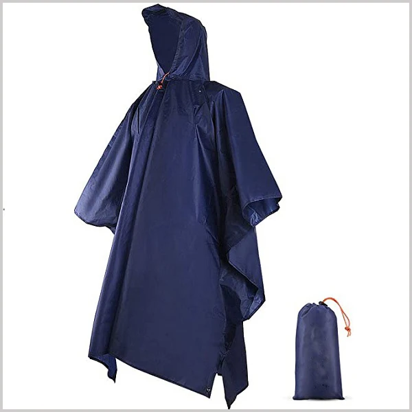 Camouflage Heavy-Duty Waterproof Rain Jacket Long Nylon and Polyester Poncho Coats for Outdoor Security OEM Available