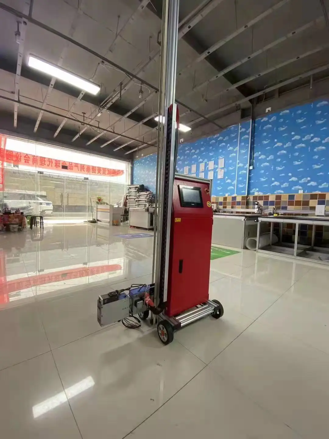 MJ-2000X UV 3D Wall Painting Machine CMYKW Vertical Wall Printer Direct To Wall High Resolution