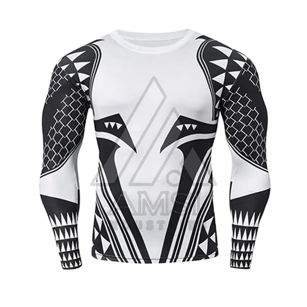 Design compression mma rash guard,oem mma rashguard custom sublimated printed mens rash guard