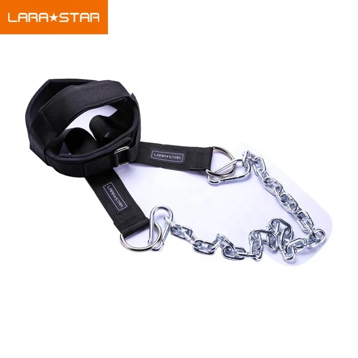 Head Neck Harness Gym Workout Exercise Training Straps Belt with steel chain Head Weightlifting Resistance trainer
