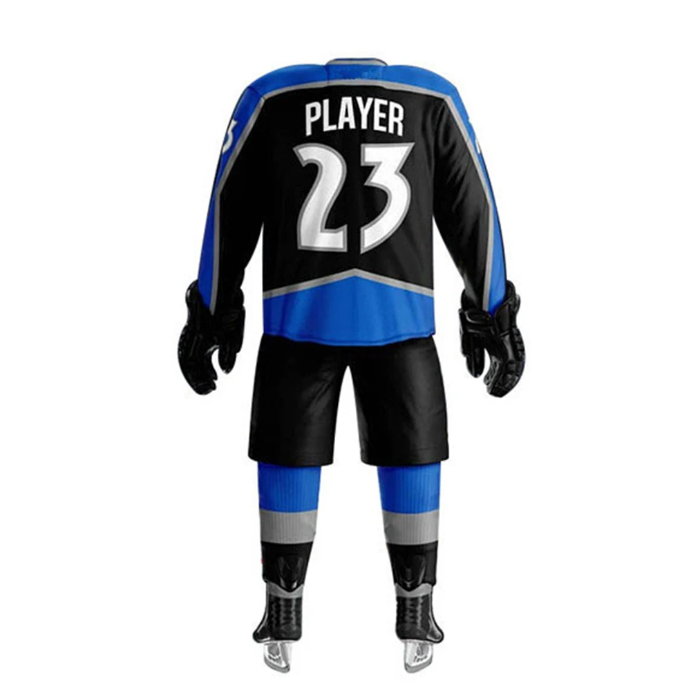 Комплект униформы для хоккея с шайбой из 100% полиэстера дышащий комплект спортивная одежда Джерси