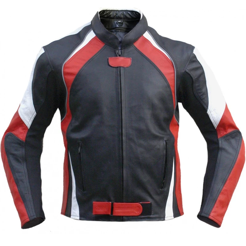 Красная черная кожаная мотоциклетная куртка для гонщика chaqueta de moto