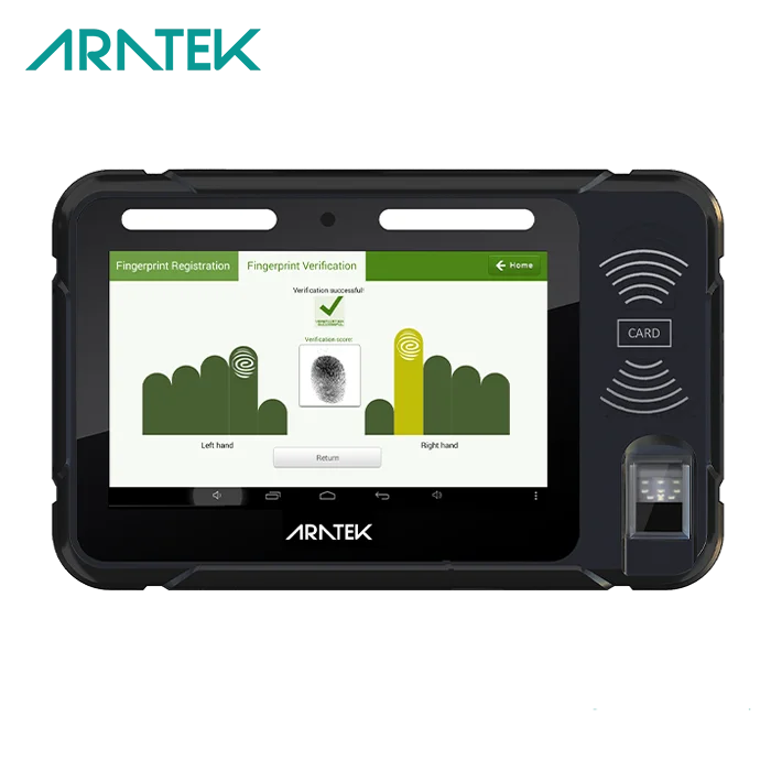 
Handheld 7 Inches Biometric Tablet Face Recognition Fingerprint Terminal NFC Card Reader Support 