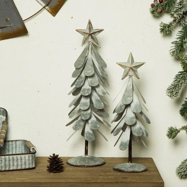 Galvanized Metal Decoration Festival Hot sale Table Top Christmas Tree