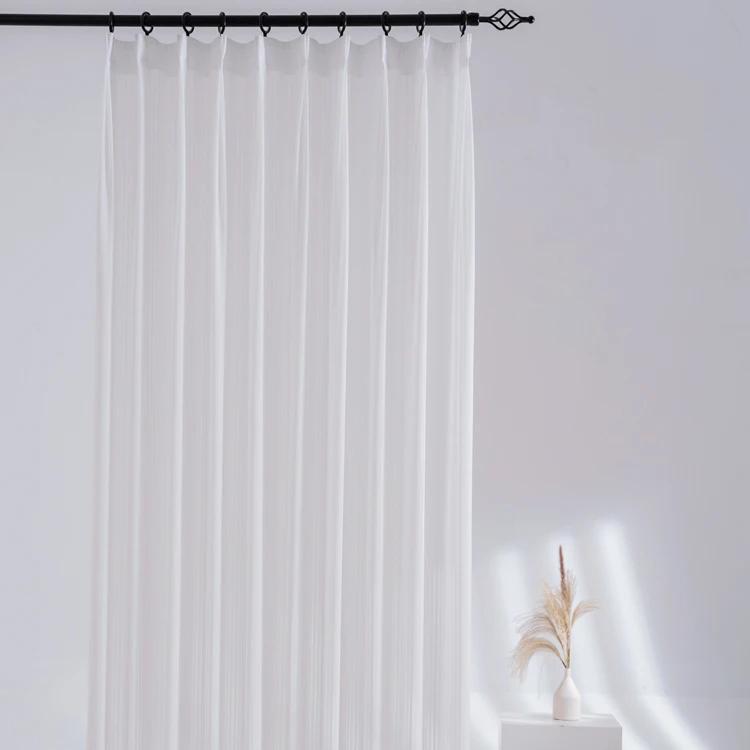 Luxury Drapes white curtains solid cloth luxury Blackout living room curtain sets