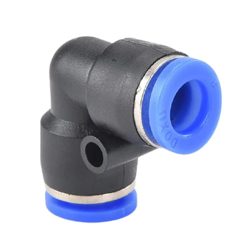SHUYI  PV-4  Pneumatic Tube Air Fitting Plastic Union Elbow L Connector Pipe Hose Push In One Touch Quick Joint Coupler