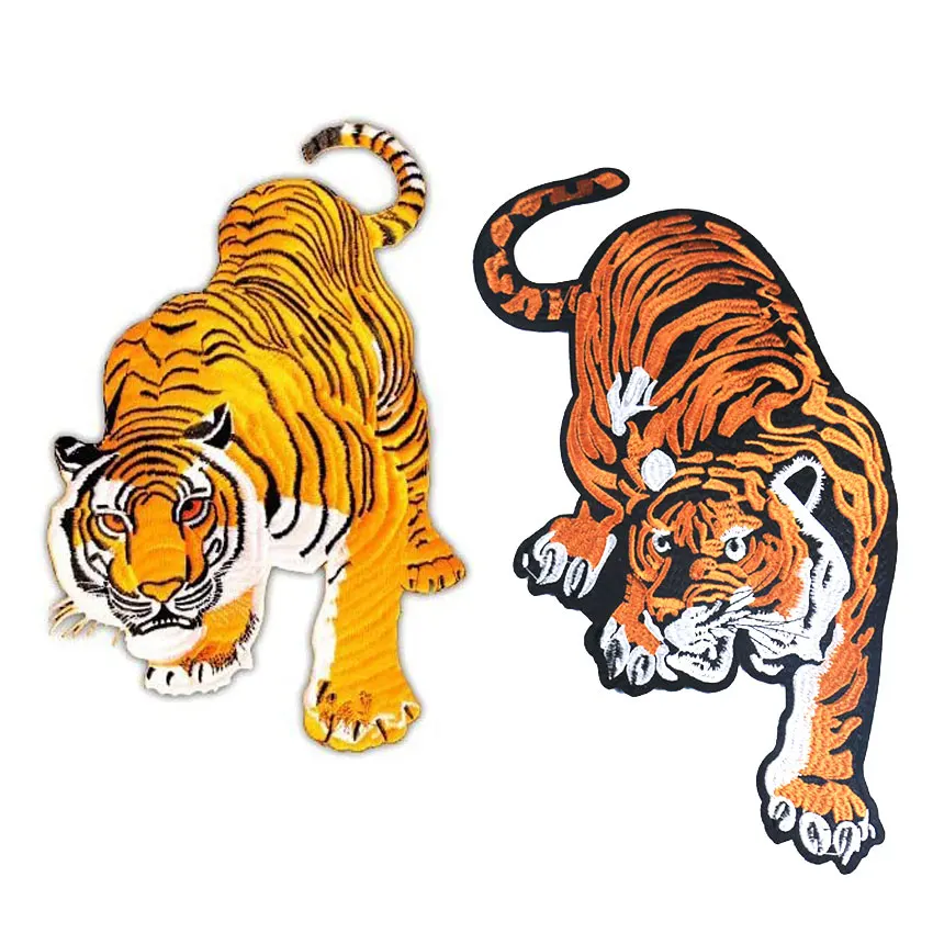 Аппликация для ремонта одежды с помощью утюга унисекс индивидуальная вышивка нашивки тигром