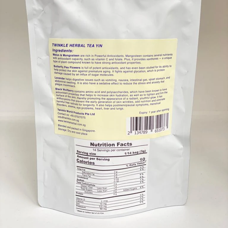 Stress Reliever High Anti-oxidants Food & Beverage Improve Vitality Nourishing Bagged Tea Natural Extract Herbal Yin Tea