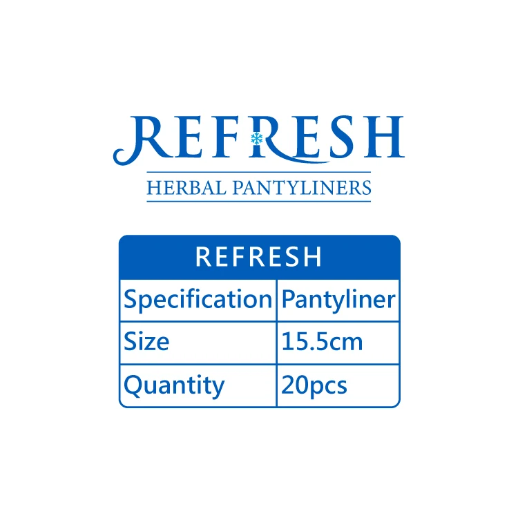 refresh HIBIS Herbal Pantyliner 15.5cm Taiwan brand silky wins breathable back sheet Pantyliner
